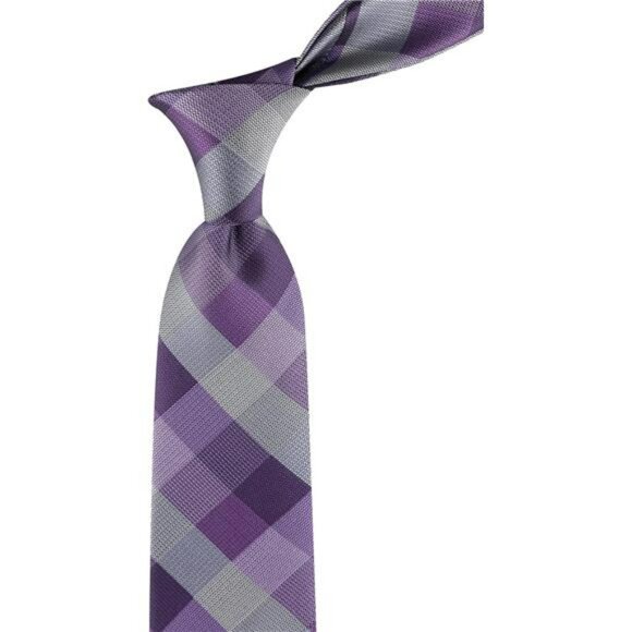 Mens Buffalo Check Necktie Self Tie Classic Plaid Dress Tie Formal Business - Picture 5 of 7